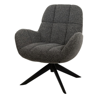 Draaifauteuil Elvis | Antraciet Bouclé