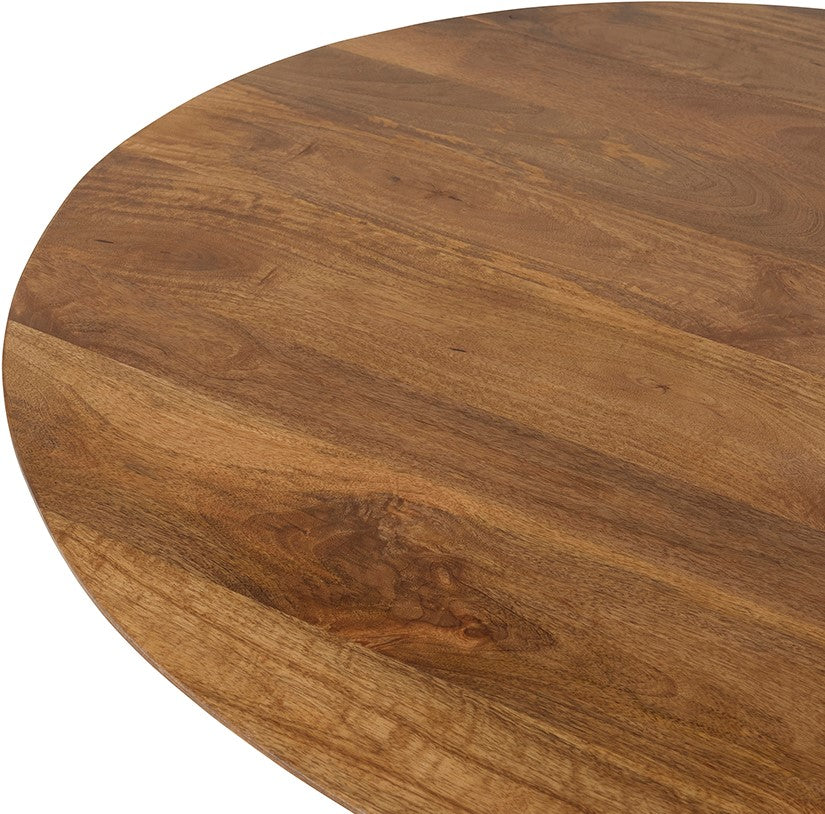 Bijzettafel Flare naturel mangohout magazijn leegverkoop, detail van het materiaal