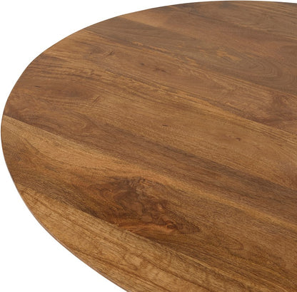 Bijzettafel Flare naturel mangohout magazijn leegverkoop, detail van het materiaal