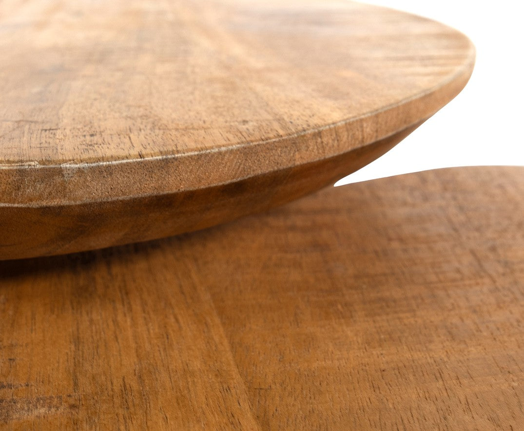 Salontafel Erfurt | Naturel Mangohout | set van 2 — Zijaanzicht - witfoto