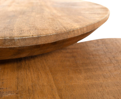 Salontafel Erfurt | Naturel Mangohout | set van 2 — Zijaanzicht - witfoto