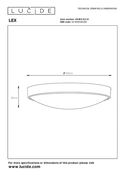 Plafonnière Lex | Ø 33 cm | 2xE27