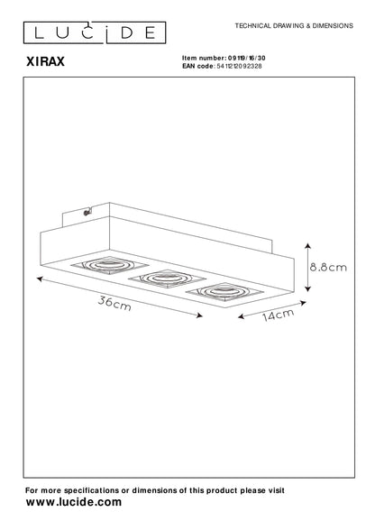 Plafondspot Xirax | LED Dim to warm | Zwart Metaal