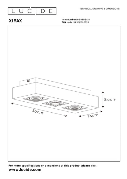 Plafondspot Xirax | LED Dim to warm | Wit Metaal
