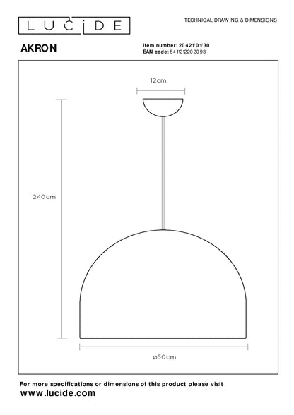 Hanglamp Akron | E27 | Zwart