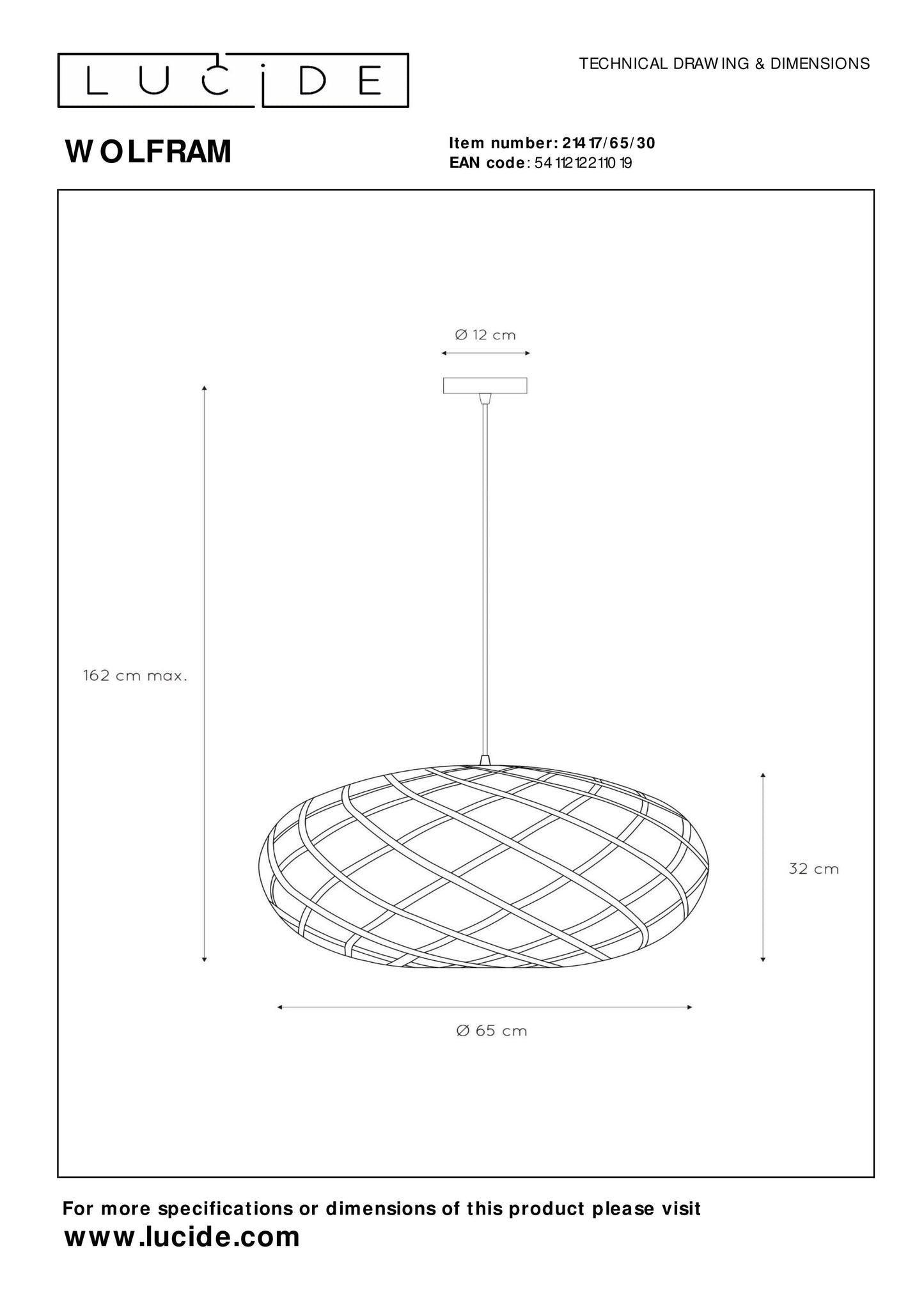 Hanglamp Wolfram | Ø 12,5 cm