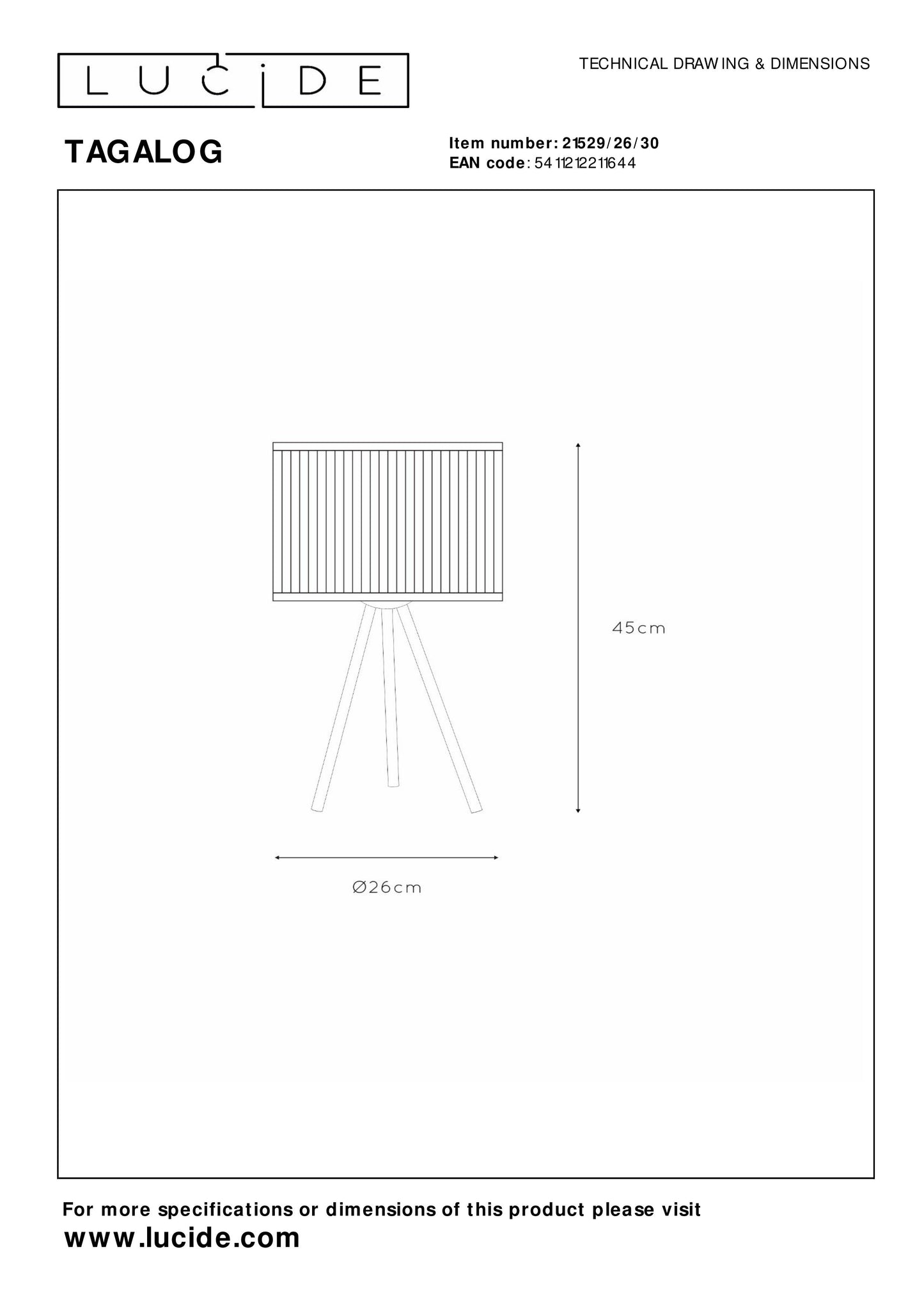 Tafellamp Tagalog | Ø 26 cm | Zwart