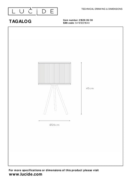 Tafellamp Tagalog | Ø 26 cm | Zwart