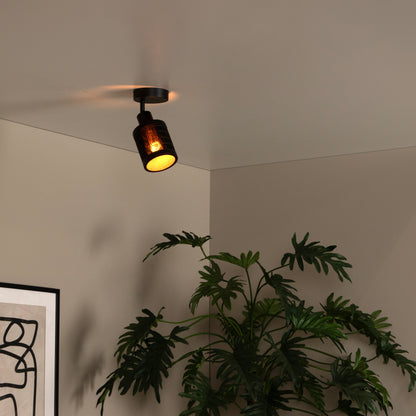 Plafondspot Tagalog | 1-Lichts | Ø10 cm | Zwart Metaal