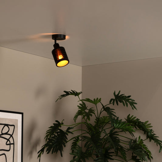 Plafondspot Tagalog | 1-Lichts | Ø10 cm | Zwart Metaal