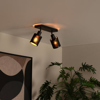 Plafondspot Tagalog | 2-Lichts | Ø10 cm | Zwart Metaal