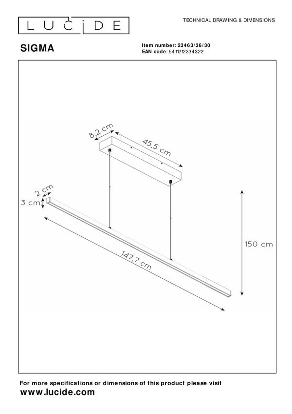 Hanglamp Sigma | 36 Watt | Zwart