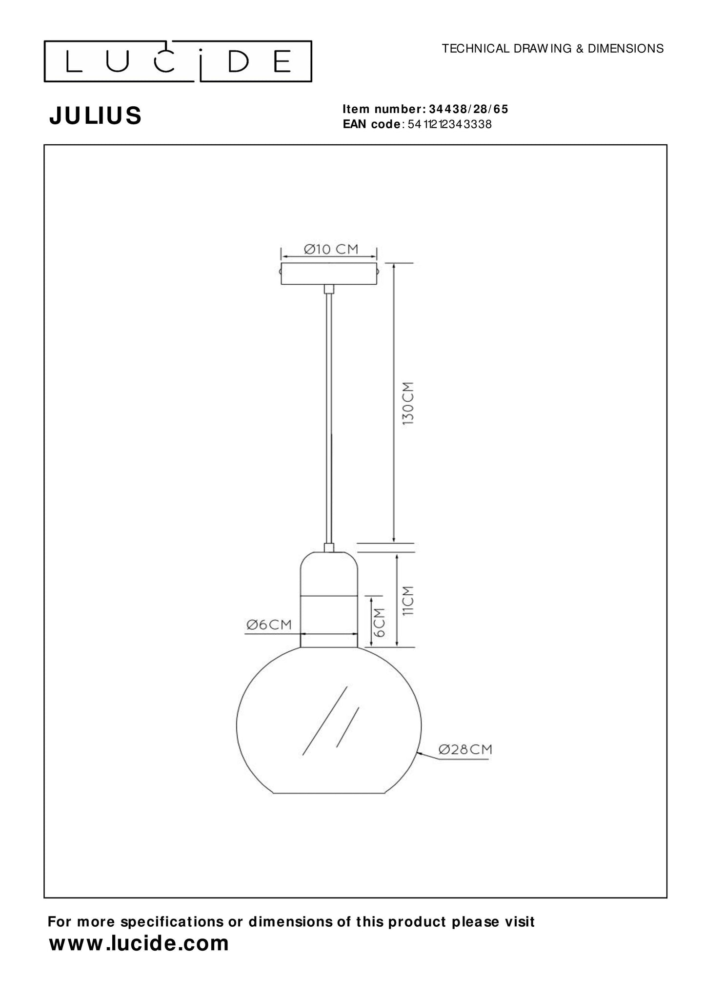 Hanglamp Julius | Ø | E27 | Fumé