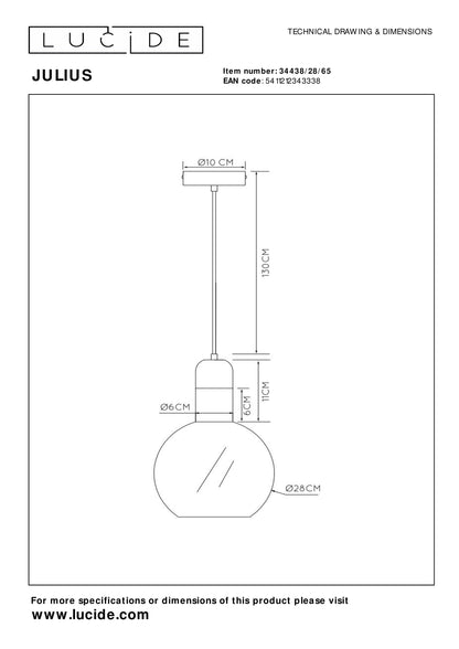 Hanglamp Julius | Ø | E27 | Fumé