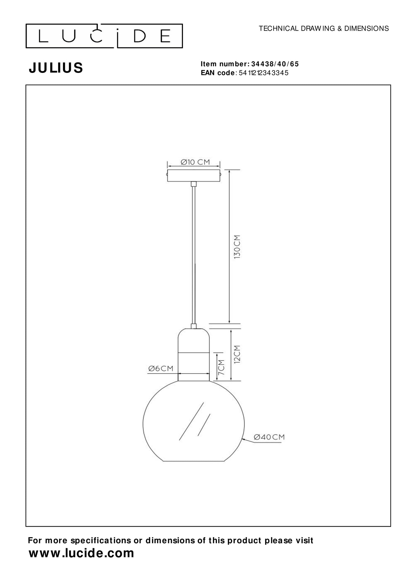 Hanglamp Julius | Ø | E27 | Fumé