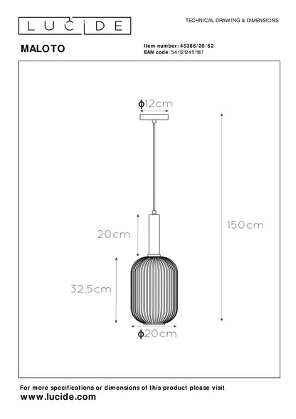 Hanglamp Maloto | Amber