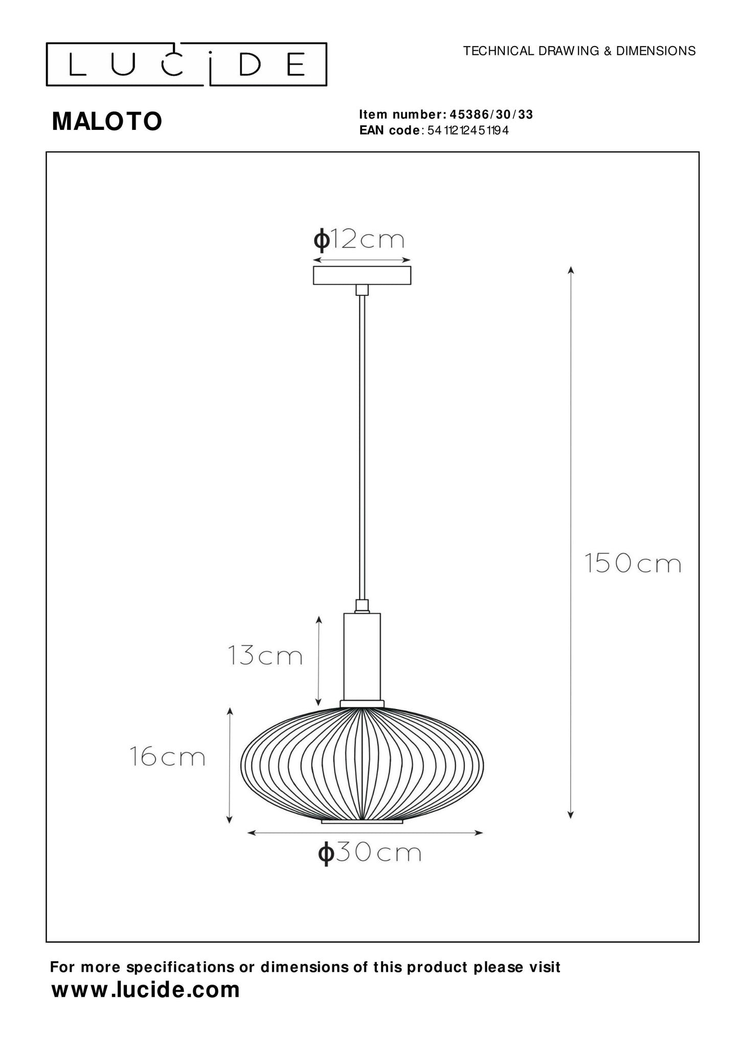 Hanglamp Maloto | Ø 30 cm
