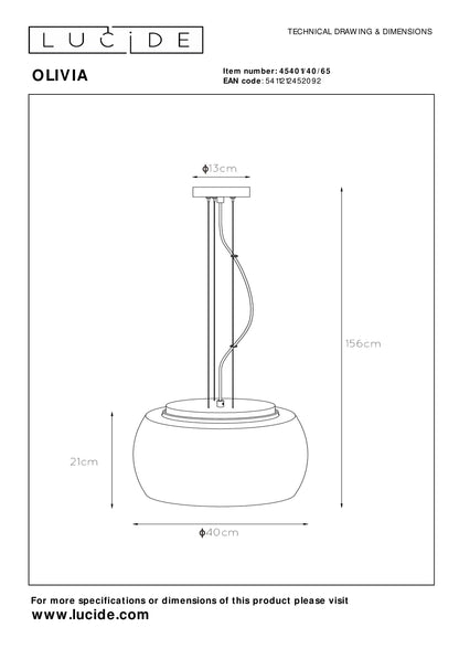 Hanglamp Olivia | Ø 40 cm | Fumé