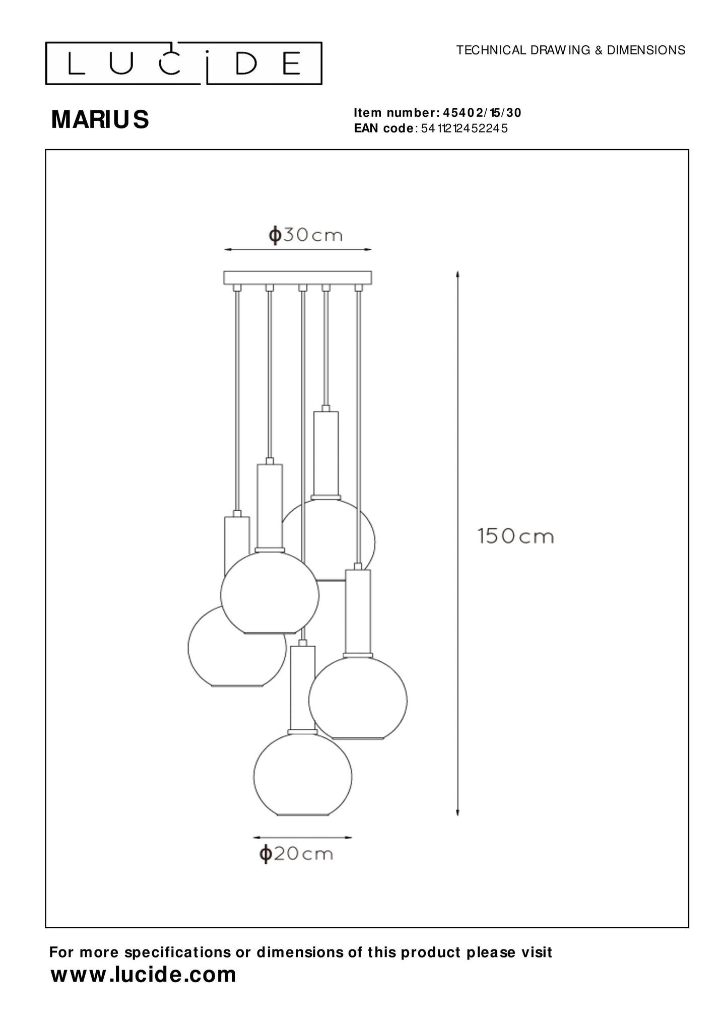 Hanglamp Marius | Zwart