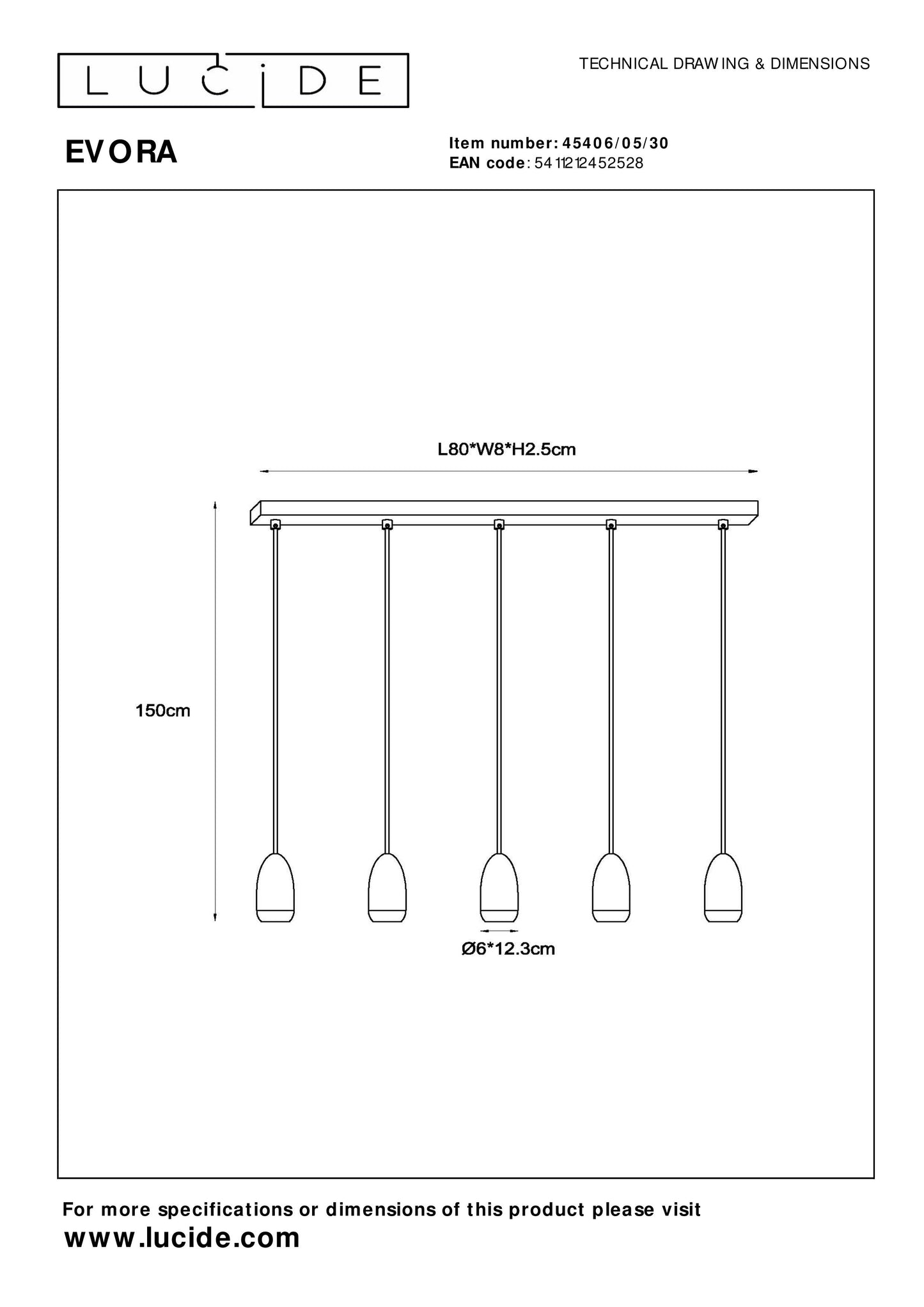 Hanglamp Evora | Zwart