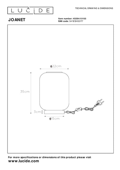 Tafellamp Joanet | Ø 22 cm | Fumé