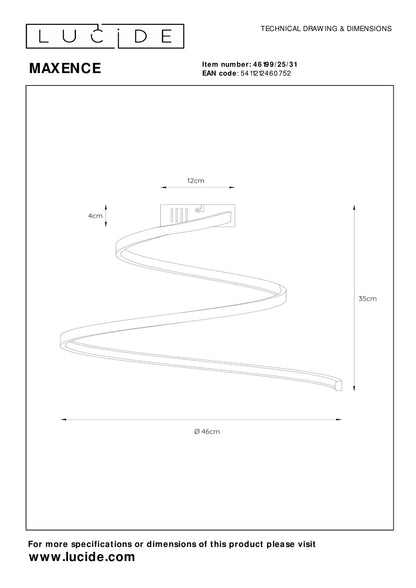 Plafonnière Maxence | Ø 46 cm | Wit