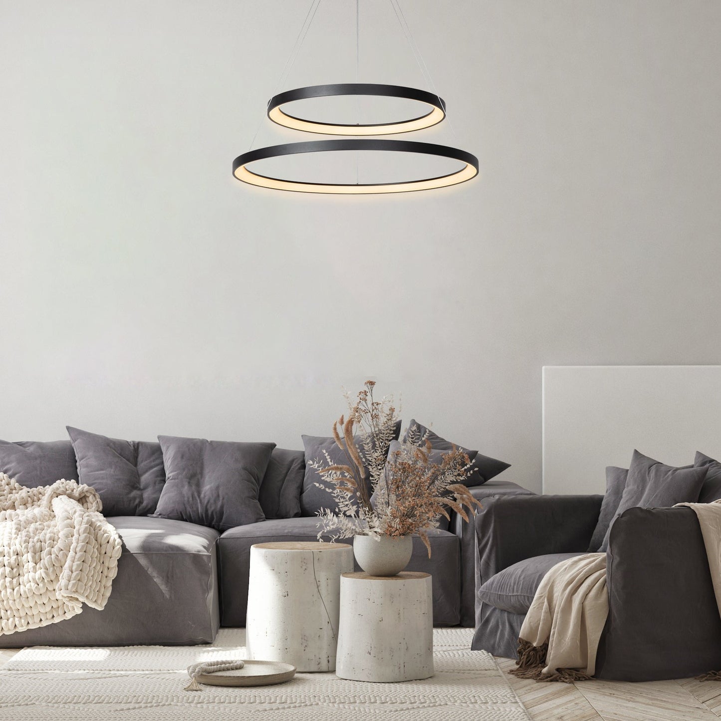 Hanglamp Vidal | 2 Lampen | Ø 78 cm | Zwart