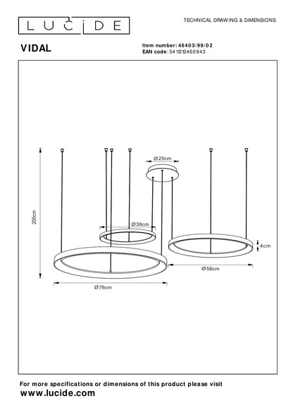 Hanglamp Vidal | Goud
