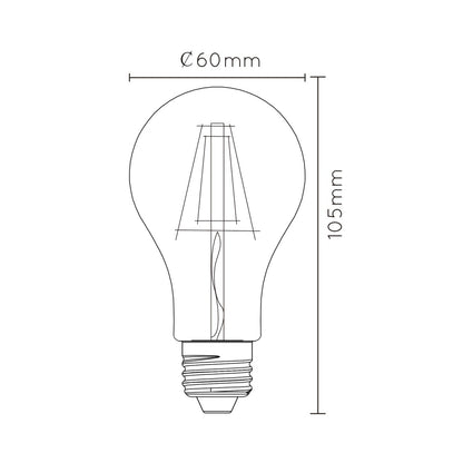 Lichtbron A60 | LED Dimbaar | E27 | Ø6 | Mat Glas