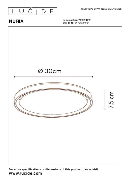 Plafonnière Nuria | Ø 30 cm | Wit