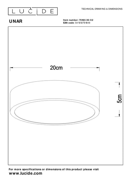 Plafonnière Unar | Ø 20 cm | 12W | Mat Goud