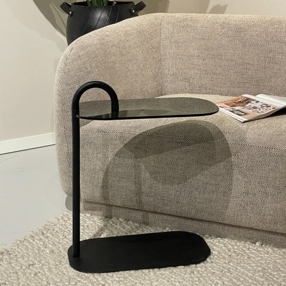 Bijzettafel Brix | Zwart Glas