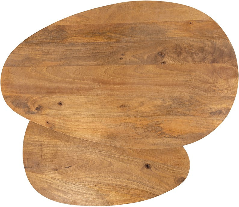 Salontafel Kassel organisch smooth natural, detail van het materiaal