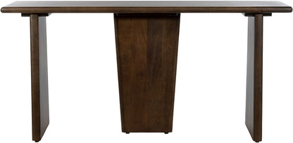 Wandtafel Lagos walnoot, vooraanzicht op witte achtergrond