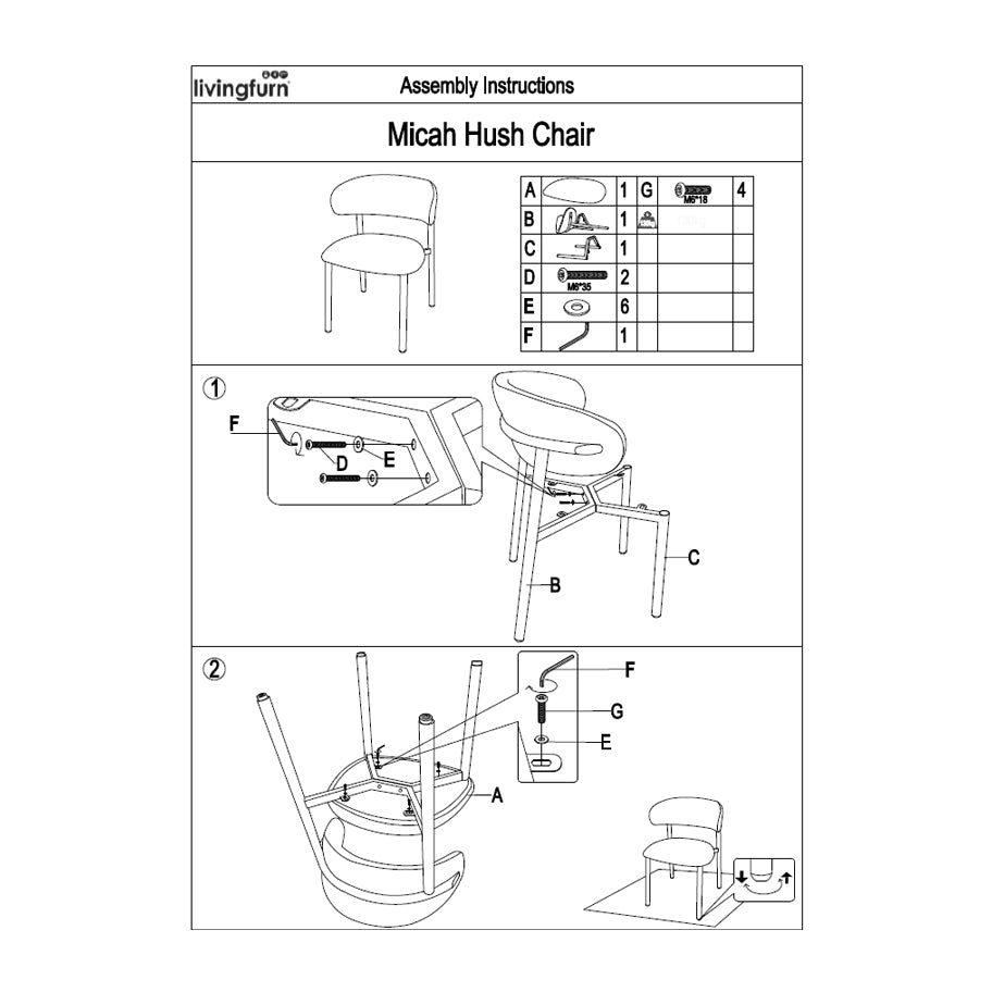 Eetkamerstoel Micah | Stof | Walnoot Poot