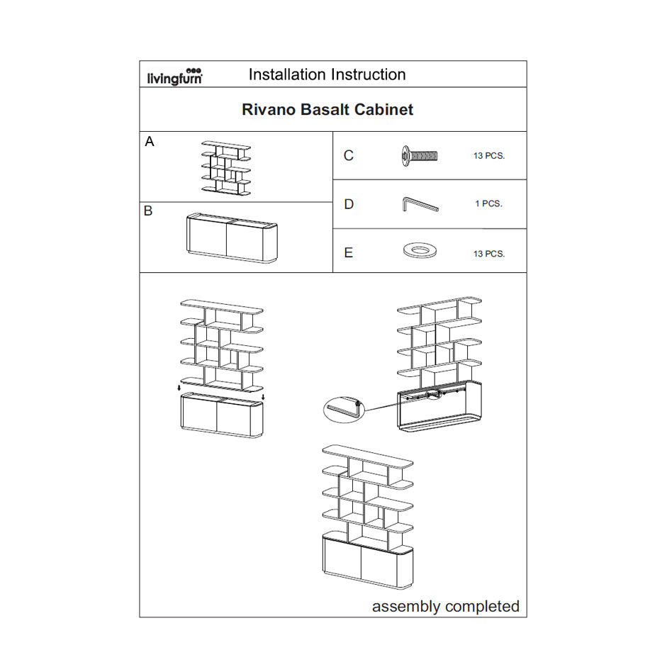 Vakkenkast Rivano | Basalt Eikenfineer