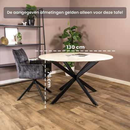 Eettafel Lynn | Rond | marmer