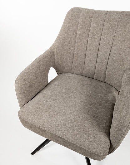 Eetkamerstoel Marley grijs stof, detail van het materiaal