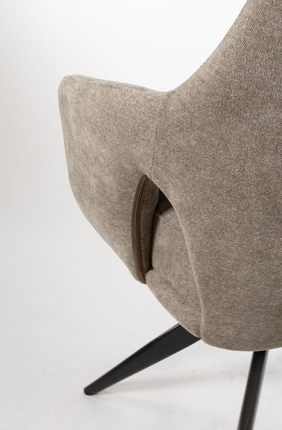 Eetkamerstoel Marley grijs stof, detail van het materiaal