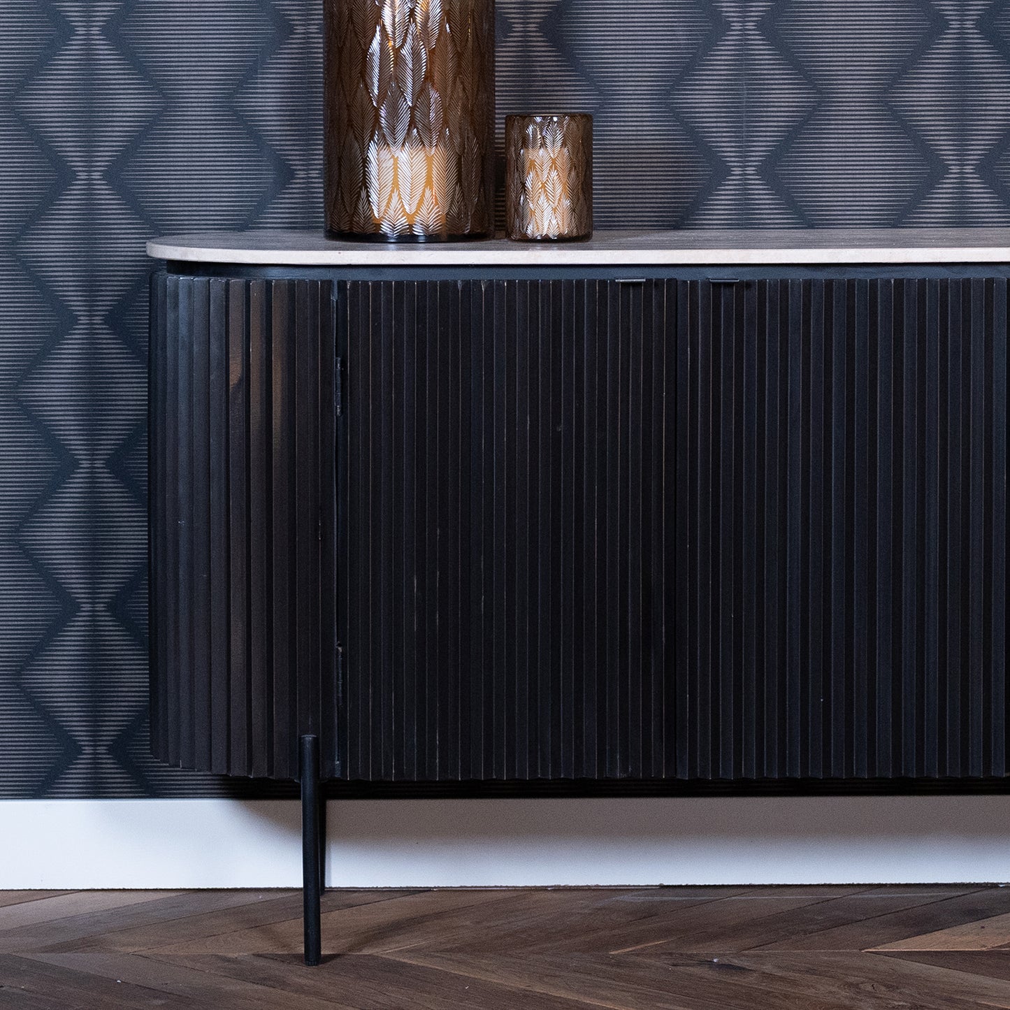 Dressoir Hampton | Zwart Travertin