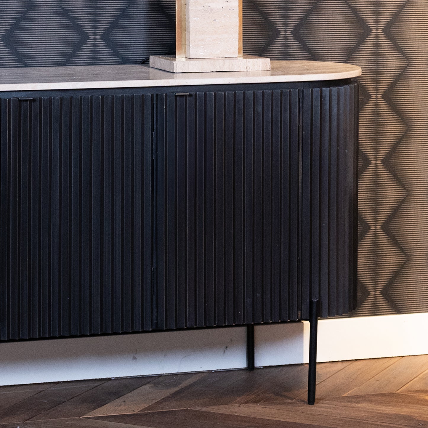 Dressoir Hampton | Zwart Travertin