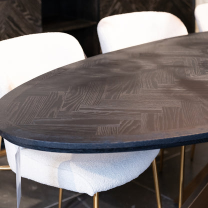 Eettafel Blackbone | Ovaal | Zwart Eikenhout