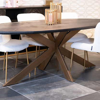 Eettafel Blackbone | Ovaal | Zwart Eikenhout