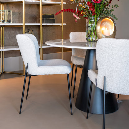 Eetkamerstoel Darby | Wit Bouclé