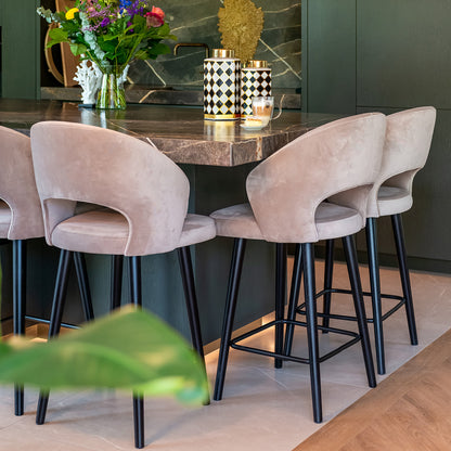 Barkruk Savoy | Kookeiland of Bartafel | Khaki Velvet