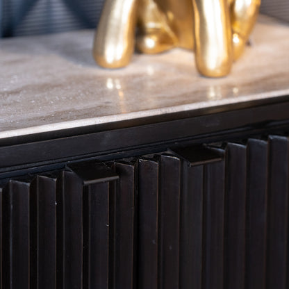 Boekenkast Hampton | 2-deuren 2-planken | Zwart Travertin