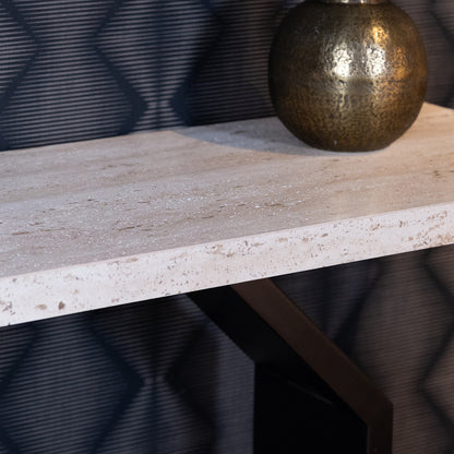 Sidetable Avalon | Travertin | Brons