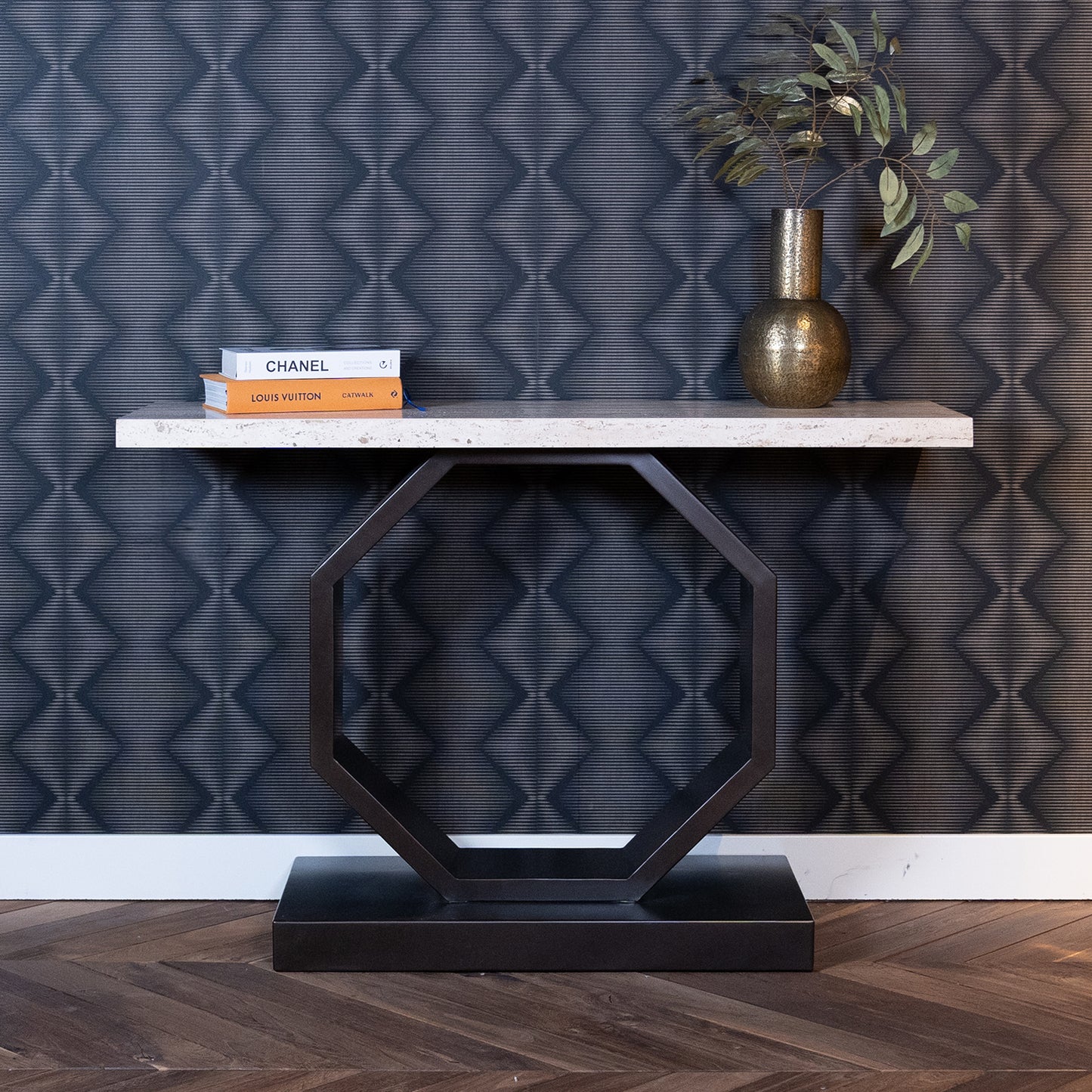 Sidetable Avalon | Travertin | Brons