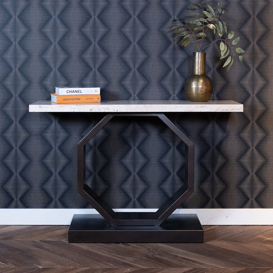 Sidetable Avalon | Travertin | Brons
