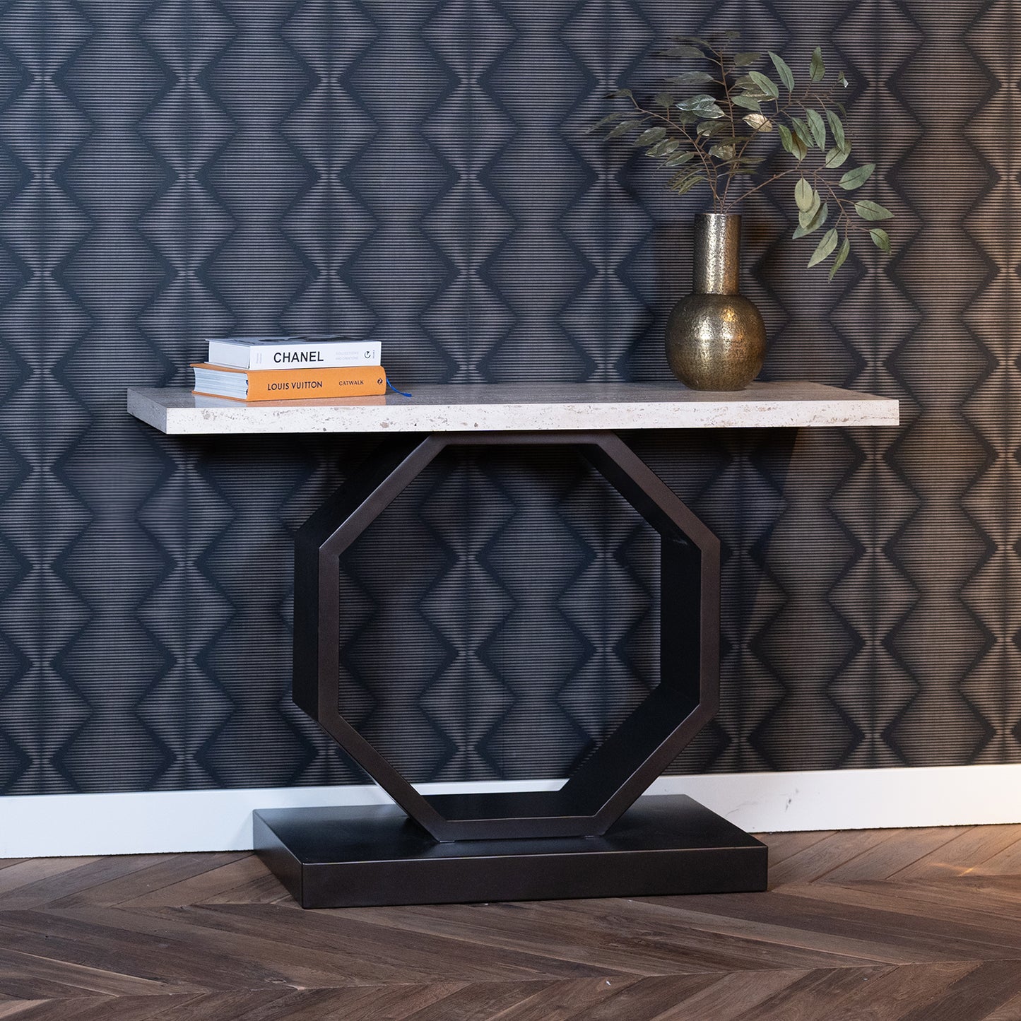 Sidetable Avalon | Travertin | Brons